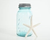 Number 13 Aqua Mason Jar
