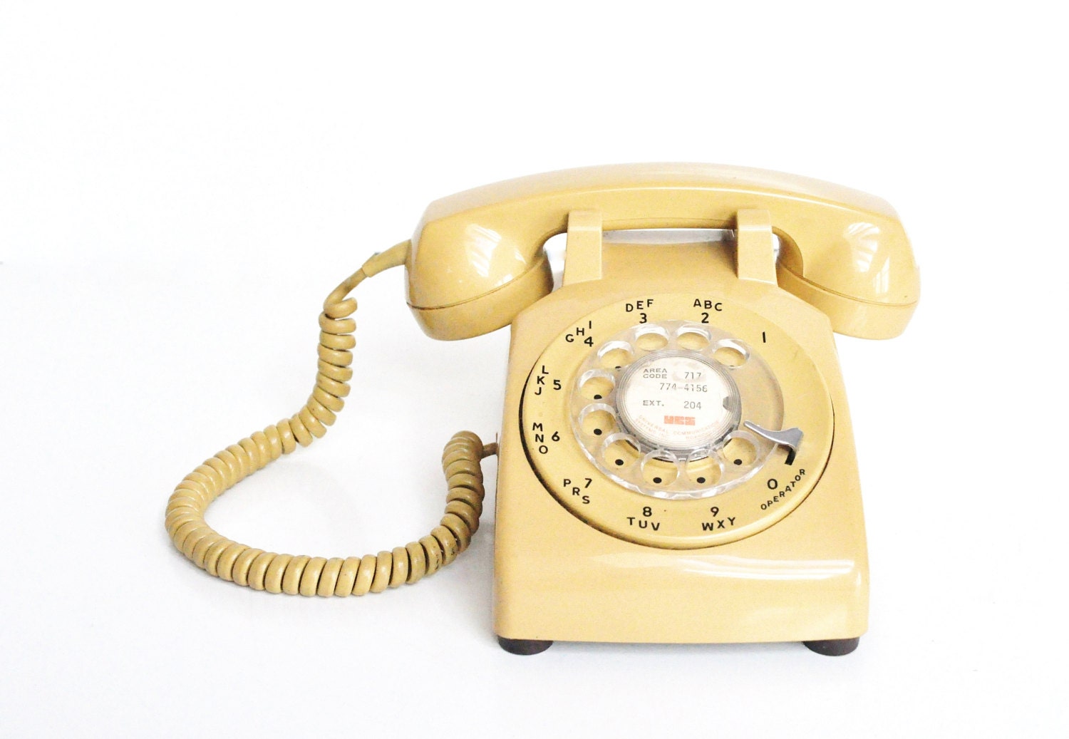 Vintage Yellow Rotary Phone