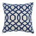 Designer Decorative Pillow Cover Lattice in Navy on Cream with Velvet Detail 24 x 24 inch Euro Removeable Cover Contemporary Modern