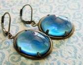 Blue Lagoon Earrings, Blue Earrings, Retro Earrings, Vintage Blue Earrings, Bohemian Earrings, Retro Jewelry, Shabby Chic Jewelry