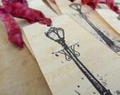 Gift Tags Snowy Lamppost Gaslight Christmas Winter Holiday Favor Tags Handmade Hand Stamped