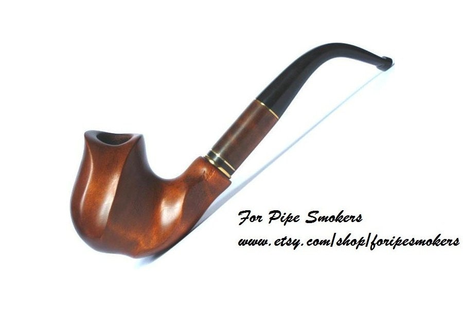 Long Hand Carved Tobacco Smoking Pipe / Pipes DALI Brown