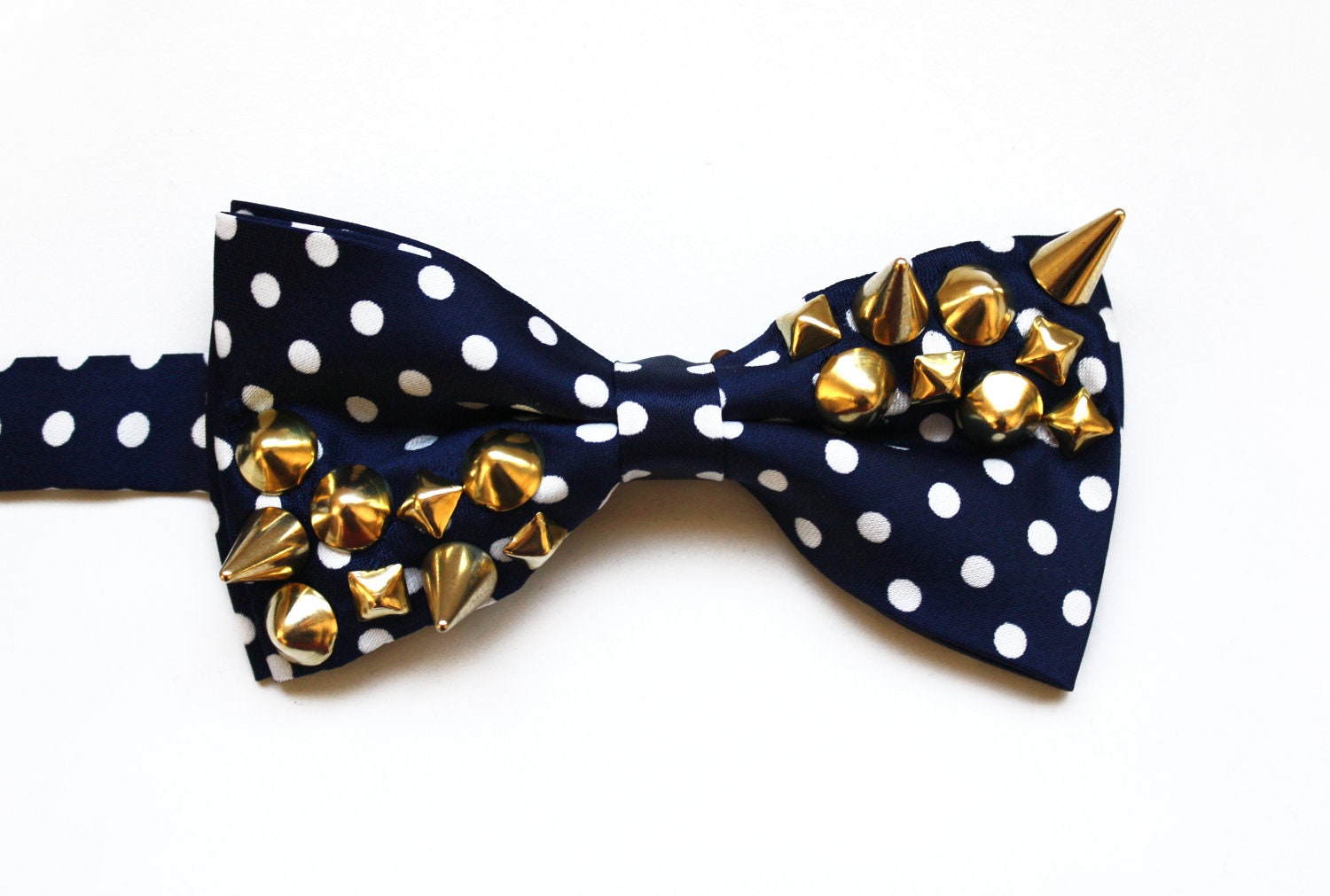Spiked and Studded Bow Tie - Polka Dots
