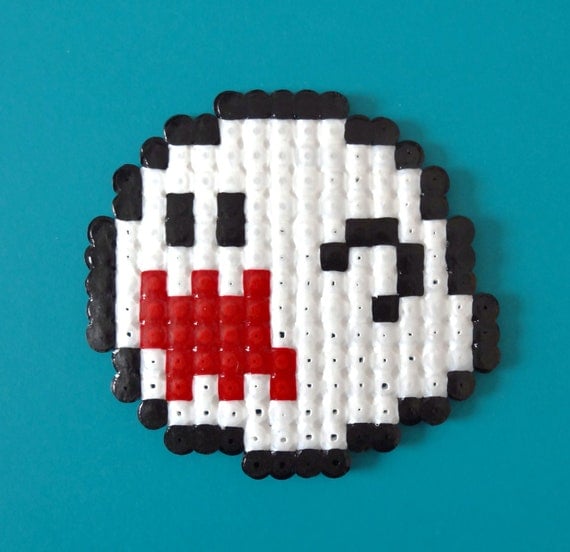 Boo the ghost from Mario hama bead accessory, decoration, gift - GEEK CHIC COOL