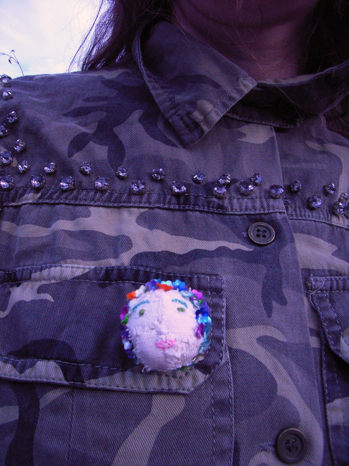 Synchronized Swimmer Brooch. handstitched, Pin, Jewellery.