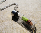 Origami Cactus in a Bottle Necklace