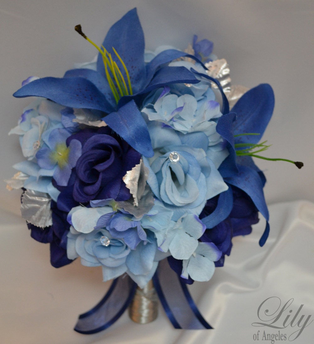 blue lilies bouquet