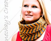 Marigold Grey Cowl Chevron - knitted - Neck Warmer