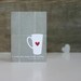 I Love You More Than Coffee - Gray Taupe Red Heart Wedding Day Greeting Card
