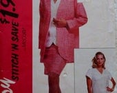 Womens Sewing Pattern Unlined Jacket Blouse and Pencil Skirt See & Sew 6359 Bust 40-46" UNCUT