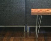 5ft modern reclaimed elemental wood bench with hairpin legs, vintage upcycled industrial
