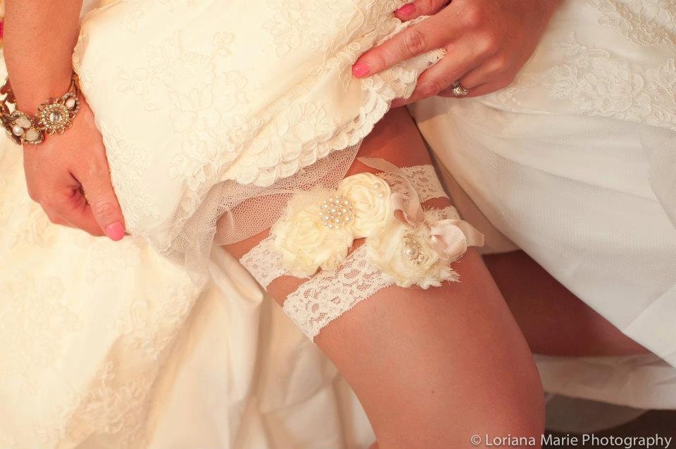 Vintage Bridal Garter Wedding Garter Set Toss Garter included  Ivory with Rhinestones and Pearls  Custom Wedding colors
