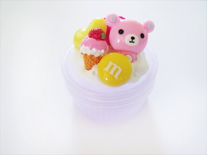 Mini purple round screw top decoden box kawaii