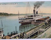 Steamboat Landing at Lewistown New York - VTG litho postcard circa 1912