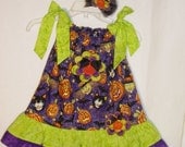 Halloween Little Girl Pillowcase Dress Toddler 4T Handmade Boutique Children Clothing