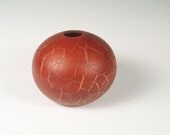 Hand Blown Glass Vase Round Sphere Minimalist Art Earthy Rust Brown Stone Southwest Tribal tagt Gifts for Men