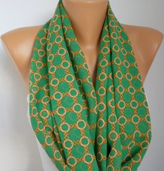 Polka dots - Infinity Scarf Shawl Circle Scarf Loop Scarf Gift -fatwoman