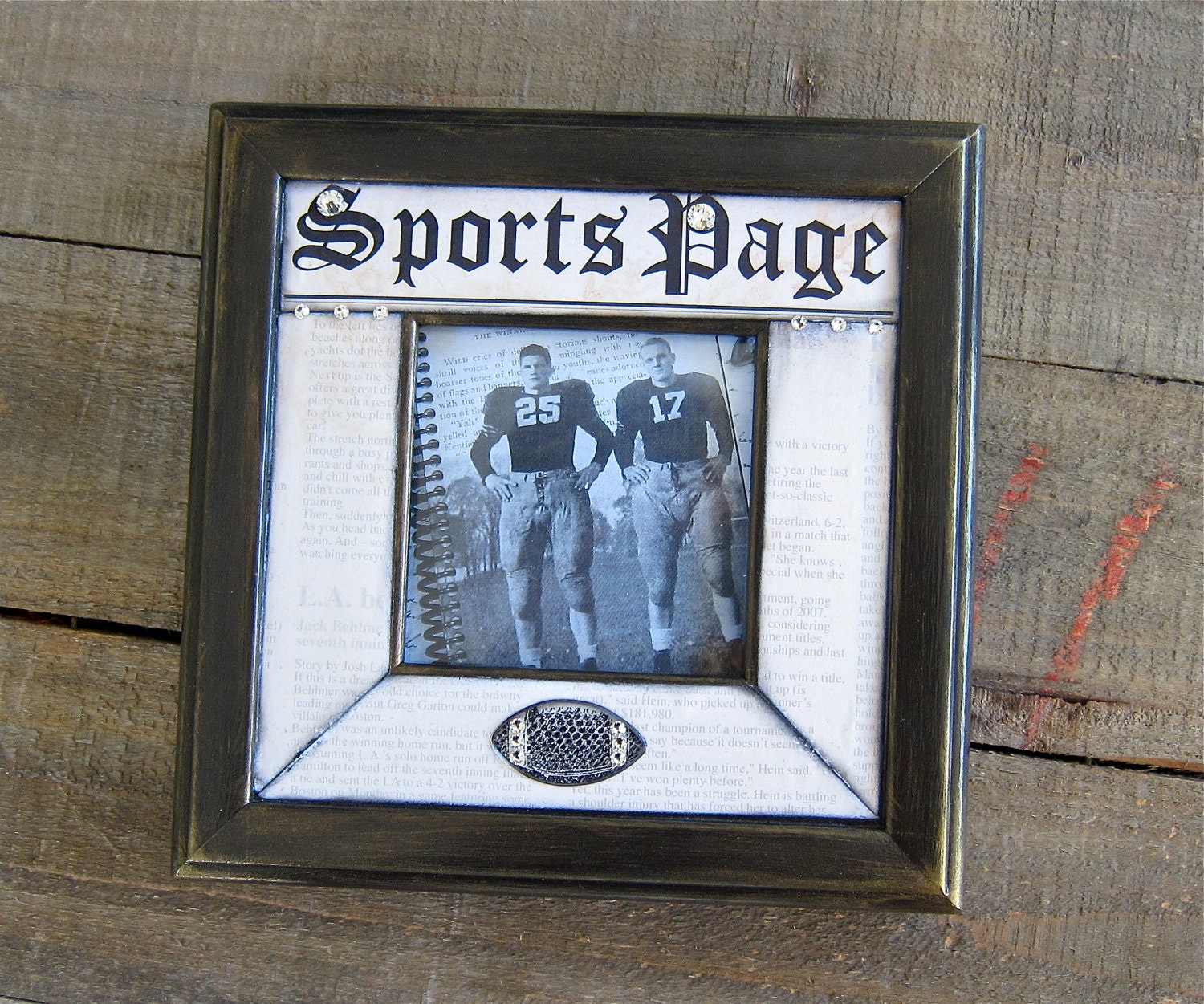 Photo Frame Sports Football News Vintage Bling Personalize
