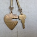 1930s 40s Sweet Heart Necklace Heart and key