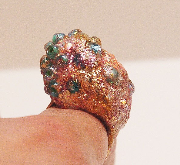 Magical Mystical Mermaid Ring in Blue and Pink