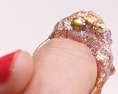 Magical Mystical Mermaid Ring Pink and Copper