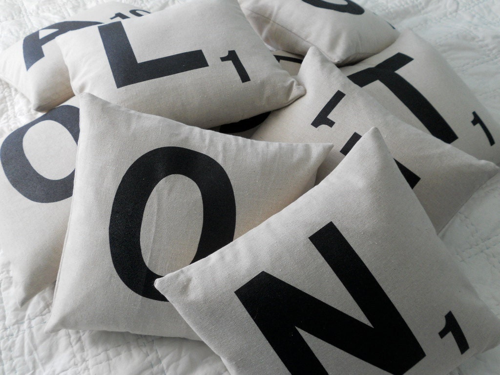 Any Scrabble Tile Letter - Monogrammed Gift - PILLOW COVERS ONLY