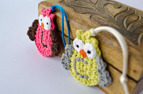 Instant Download - PDF Crochet Pattern - Garland of Colorful Owls - Text instructions and SYMBOL CHART instructions