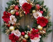 Christmas Wreath, Holiday Designer Décor, Elegant Christmas, Winter Floral Wreath