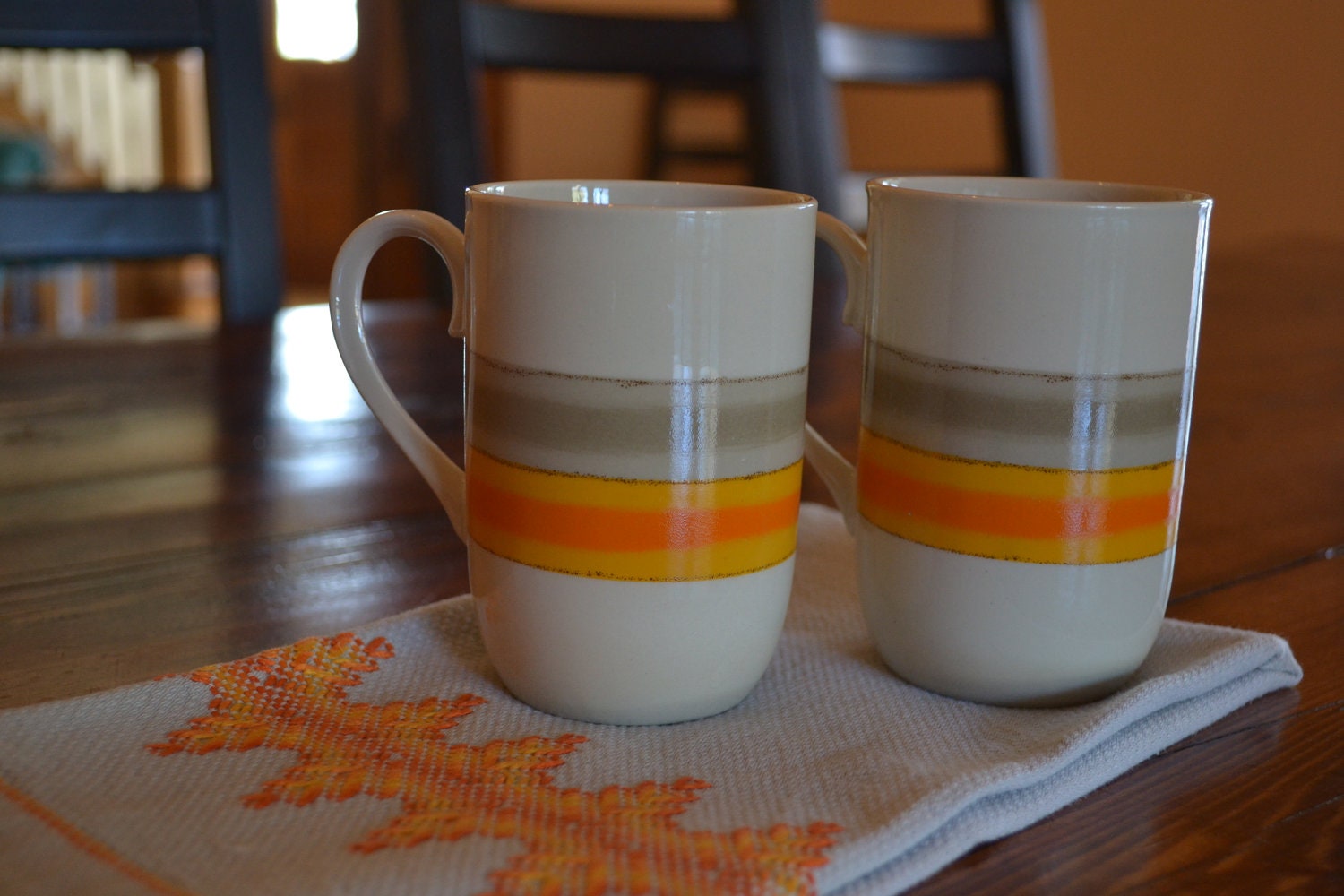 Set, Two Mugs and a Tea Towel