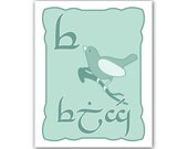F is for Fileg - Elvish for Bird - Nursery Art Print 8x10 - Custom Colors Available