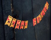 Happy Birthday, Gold & Hot Pink Paper Banner, Birthday  Garland - Free Shipping