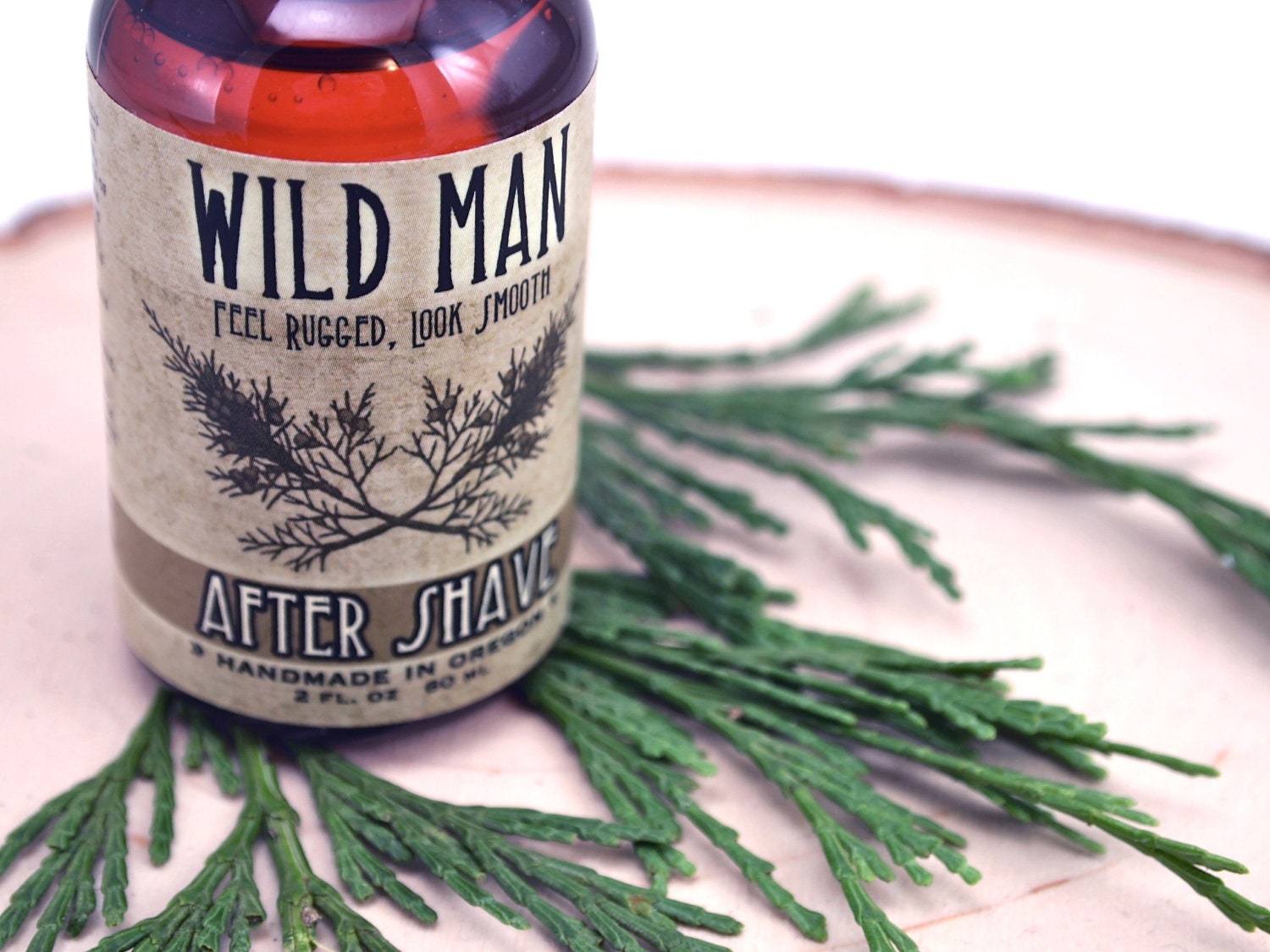 After Shave Aromatherapy Wild Man All Natural Brown White 2oz