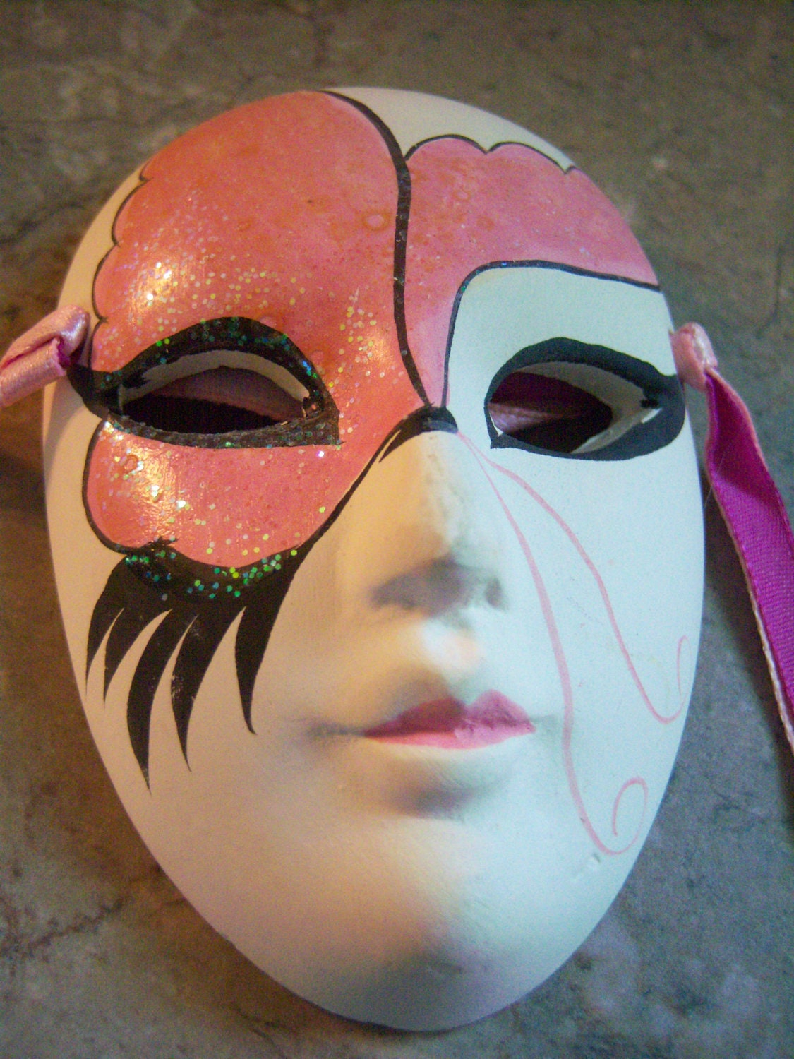 10 DOLLAR SALE-Mardi Gras New Orleans Face Mask, Hand Painted