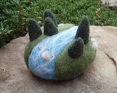 Evergreen River Pin Cushion- Needle Felted Wool Sculpture - MADE TO ORDER