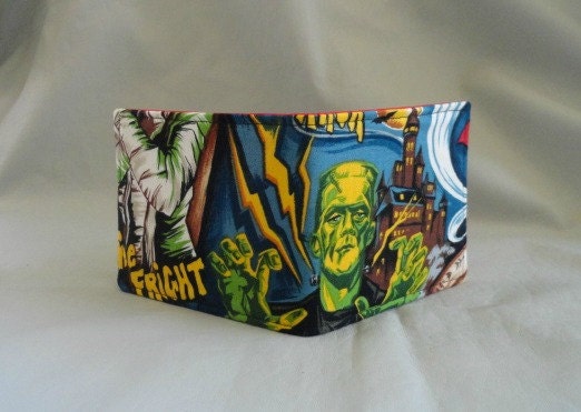 Hollywood Monsters Bifold Wallet with Red Interior 6 Slots and Cash Holder  for all ages