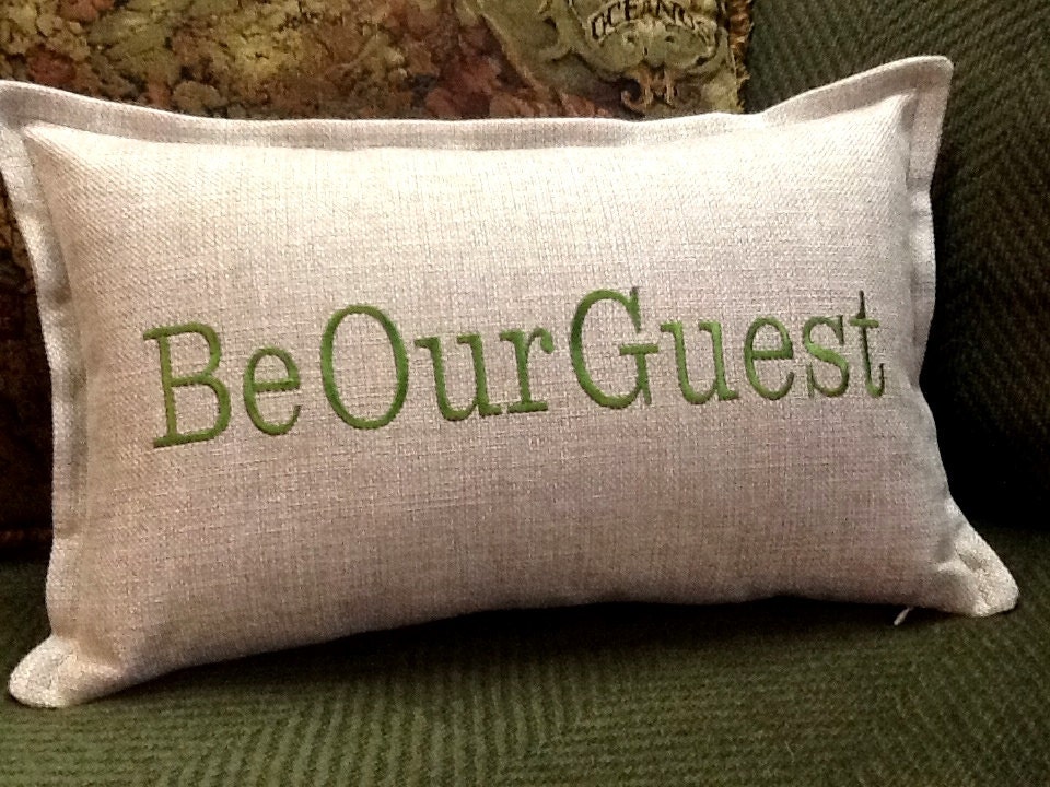 Pillow Be Our Guest Embroidered Pillow Cover