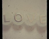 Love photograph- whimsical, nursery decor,  retro inspired, TTV,  inspirational, vintage inspired, still life, unique home decor, 8x8 print,
