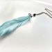 Blue Goose - Feather necklace Teal turquoise iridiscent rainbow blue glass Gift for her nature lover valentine under 25