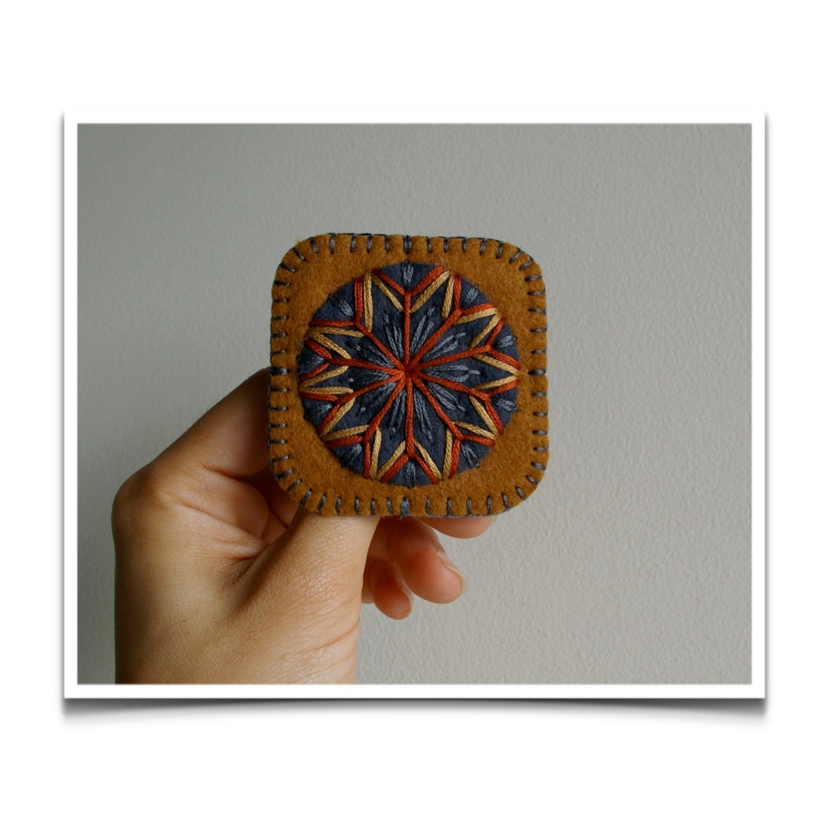 Wool Felt Brooch // Hand Embroidered // LoftFullOfGoodies