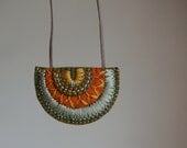 Wool Felt Necklace // Hand Embroidered // LoftFullOfGoodies