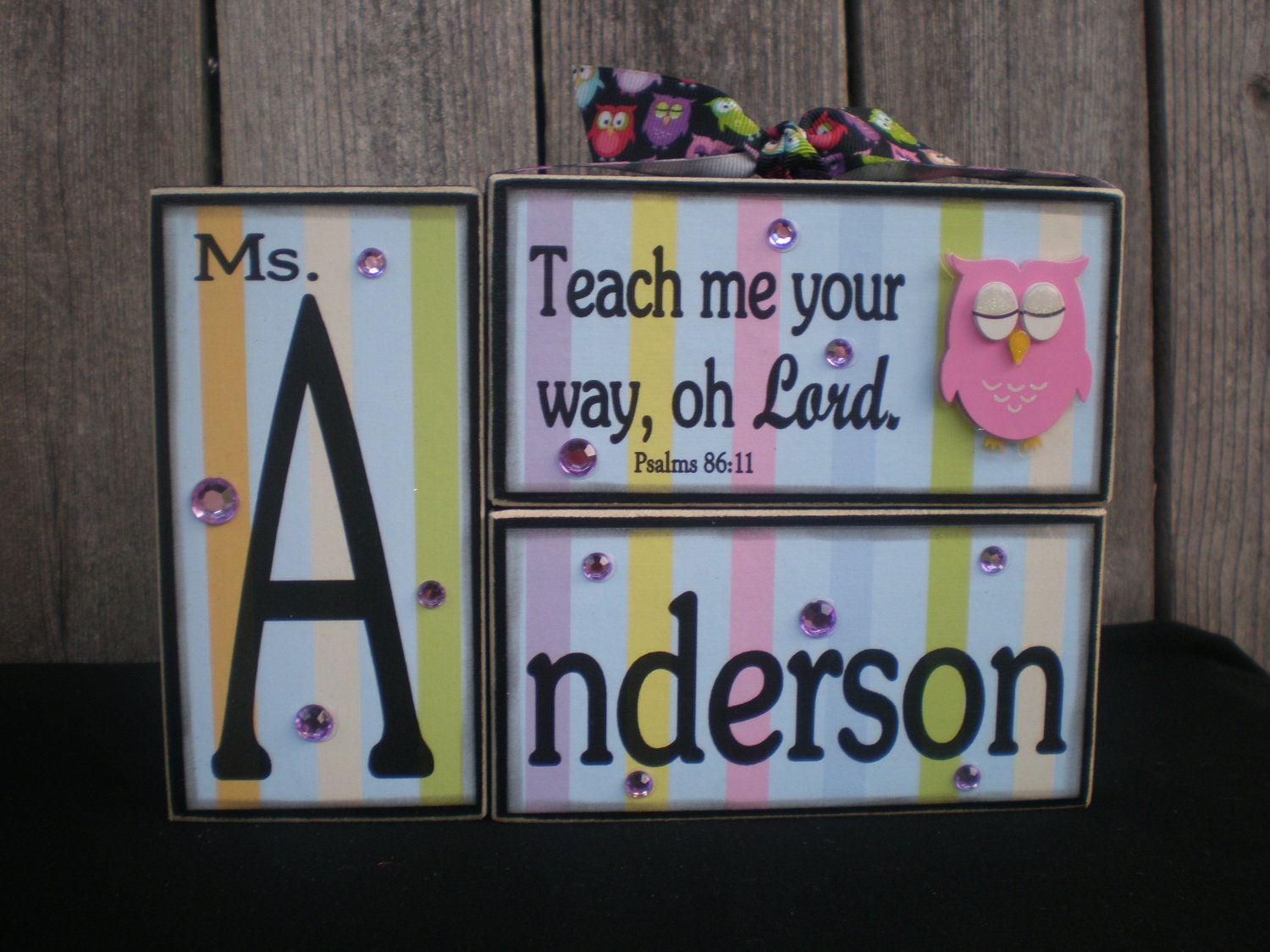 Personalized Wooden Name Blocks - TEACHER (Custom Order)
