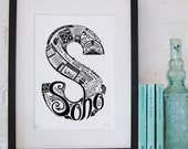 Best of Soho limited edition screenprint // London Letters series