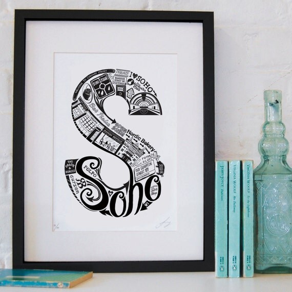 Best of Soho limited edition screenprint // London Letters series
