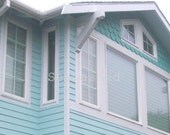 Beach Cottage Print Aqua 8 x 10 Coastal Cottage Beach Home Decor