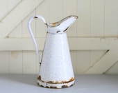 Tall Enamel Water Pitcher