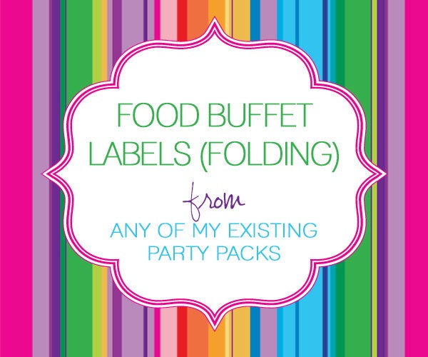 FOOD Buffet Labels (folding) - from an existing collection already in my shop