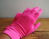 Vintage Gloves - Fownes Pink Gloves Nylo Retro Hot Pink - labiblioteca