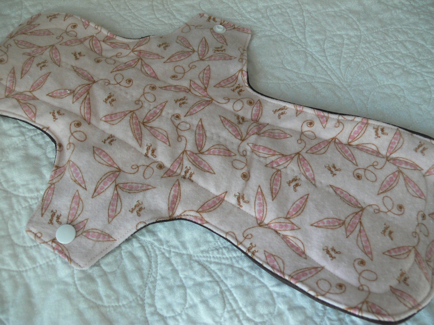 Postpartum Mama Cloth Pad sweet pea brown and pink