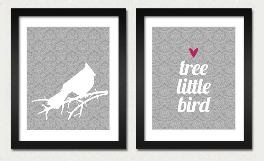 Tree Little Bird Set 2 Prints 8x10 inch American Bird