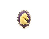 Unicorn Ring - Royal Purple Unicorn Cameo Jewelry - Greek Sorority Accessory - Mythical Fantsay Creature